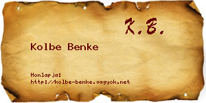 Kolbe Benke névjegykártya